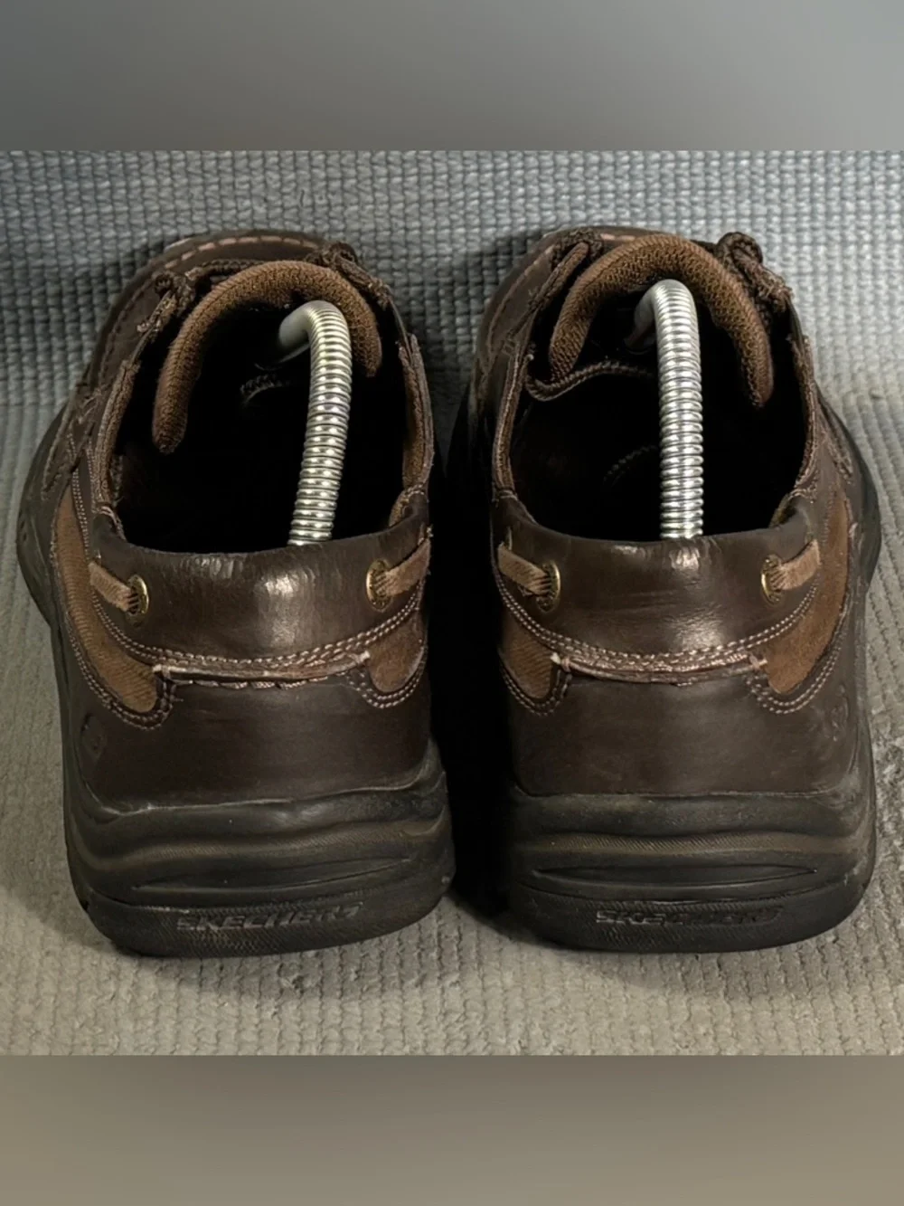 SKECHERS Men's Relaxed Fit Moc Toe Boat Shoes Brown Size 9